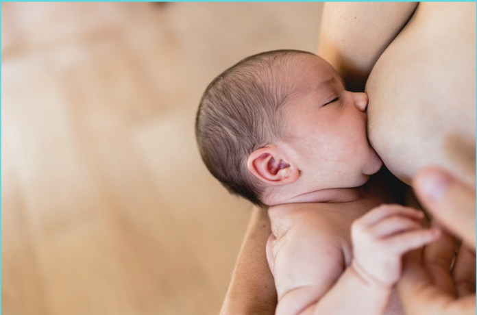 Breastfeeding baby with good latch